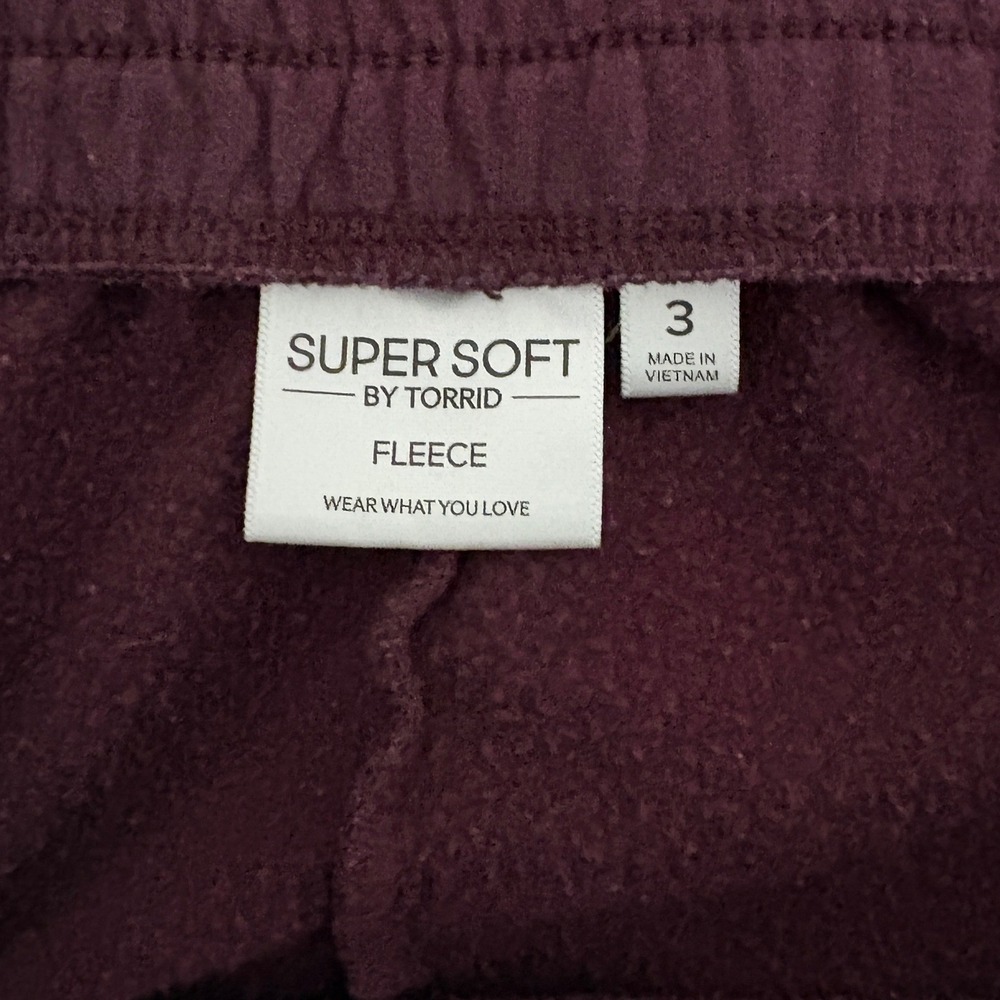 Torrid Super Soft Fleece Joggers Burgundy Plus Size 3 - Picture 3 of 6